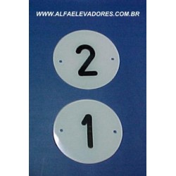 PLACA EM ACRÍLICO Ø 65MM INDICADORA DE ANDAR GRAVADA 17
