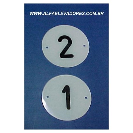 PLACA EM ACRÍLICO Ø 65MM INDICADORA DE ANDAR GRAVADA 20