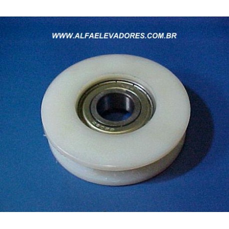 ROLDANA COM ROLAMENTO PARA SUSPENÇÃO DE PORTA DE CABINE