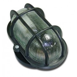 LUMINÁRIA PRETA COM GRADE PARA CAIXA DE INSPEÇÃO