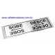 PLACA ADESIVA DE POLIESTER 130 X 40 MM "SETA SOBE E DESCE" 