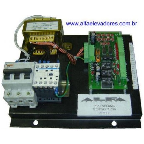 QUADRO DE COMANDO PARA PLATAFORMA OU MONTA-CARGA, ATÉ 2 PARADAS, ATÉ 2 HP, ELÉTRICO OU HIDRÁULICO
