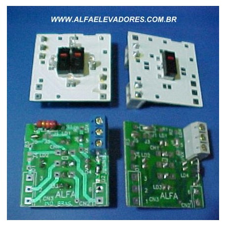 PAINEL PARA BOTÃO MX ALFA ILUMINADO VERMELHO COM RESISTÊNCIA 4K7 GC (+)