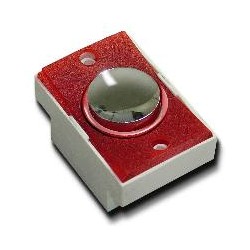 BOTÃO ALX 600 INOX CÔNCAVO TRANSPARENTE PINO CURTO SEM PAINEL