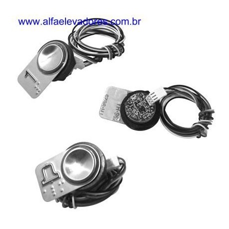 BOTÃO ALX 700 VERMELHO, COM RESISTOR 470R PARA 12V GERAL DE CHAMADA +