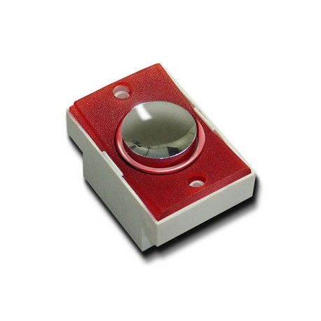 BOTÃO ALX 600 INOX CÔNCAVO TRANSPARENTE PINO MÉDIO SEM PAINEL