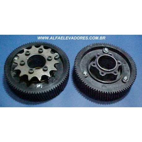 ENGRENAGEM DE NYLON 20 X 95 COM CUBO PARA MOTOR DO OPERADOR DE PORTA