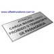 PLACA EM ALUMÍNIO 290 X 130 MM " ATENÇÃO CARGA MÁXIMA 600KG PROIBIDO TRANSPORTE DE PASSAGEIROS"