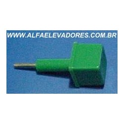 BOTÃO QUADRADO COM PINO 18MM VERDE