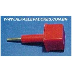 BOTÃO QUADRADO COM PINO 18MM VERMELHO