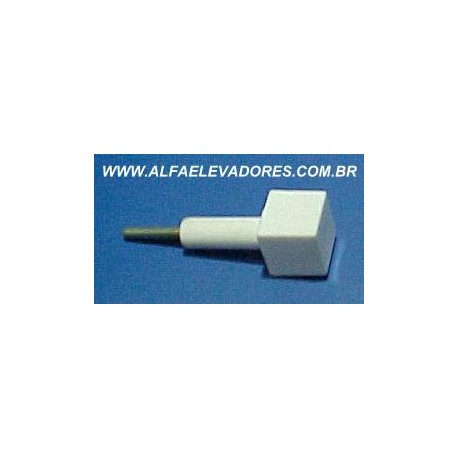 BOTÃO QUADRADO COM PINO 14MM BRANCO