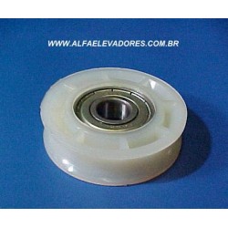 ROLDANA COM ROLAMENTO PARA SUSPENÇÃO DE PORTA DE CABINE 54 MM