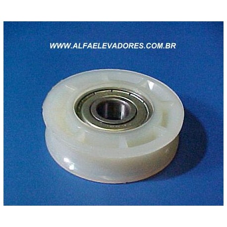 ROLDANA COM ROLAMENTO PARA SUSPENÇÃO DE PORTA DE CABINE 54 MM