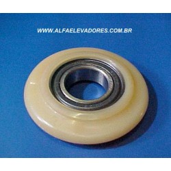 ROLDANA COM ROLAMENTO PARA SUSPENÇÃO DE PORTA DE CABINE 74 MM