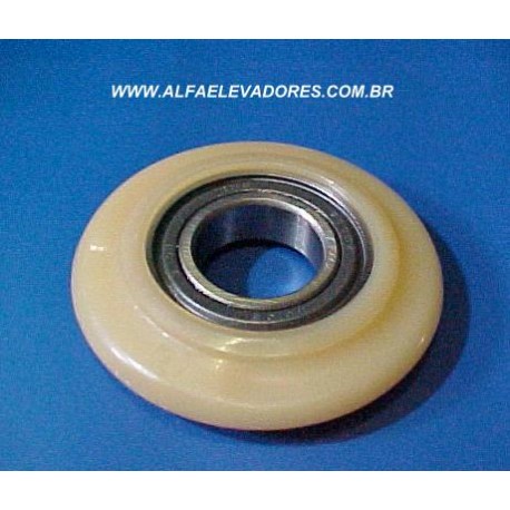 ROLDANA COM ROLAMENTO PARA SUSPENÇÃO DE PORTA DE CABINE 74 MM